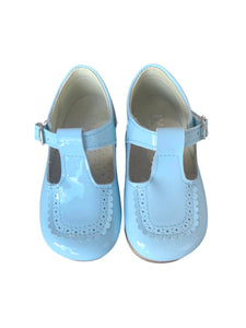 Blue Patent  T-bar Shoe
