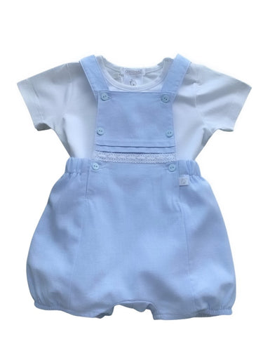 Blue and White Dungaree Set