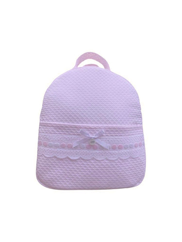 Girls Pink and White Backpack