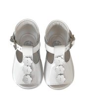 Load image into Gallery viewer, Girl’s Chica White Patent Open Toe Sandal