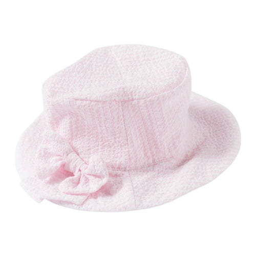 Pink Seersucker Striped Sun Hat