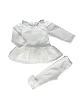 Load image into Gallery viewer, Girls Ivory Cotton Tulle Leggings Set