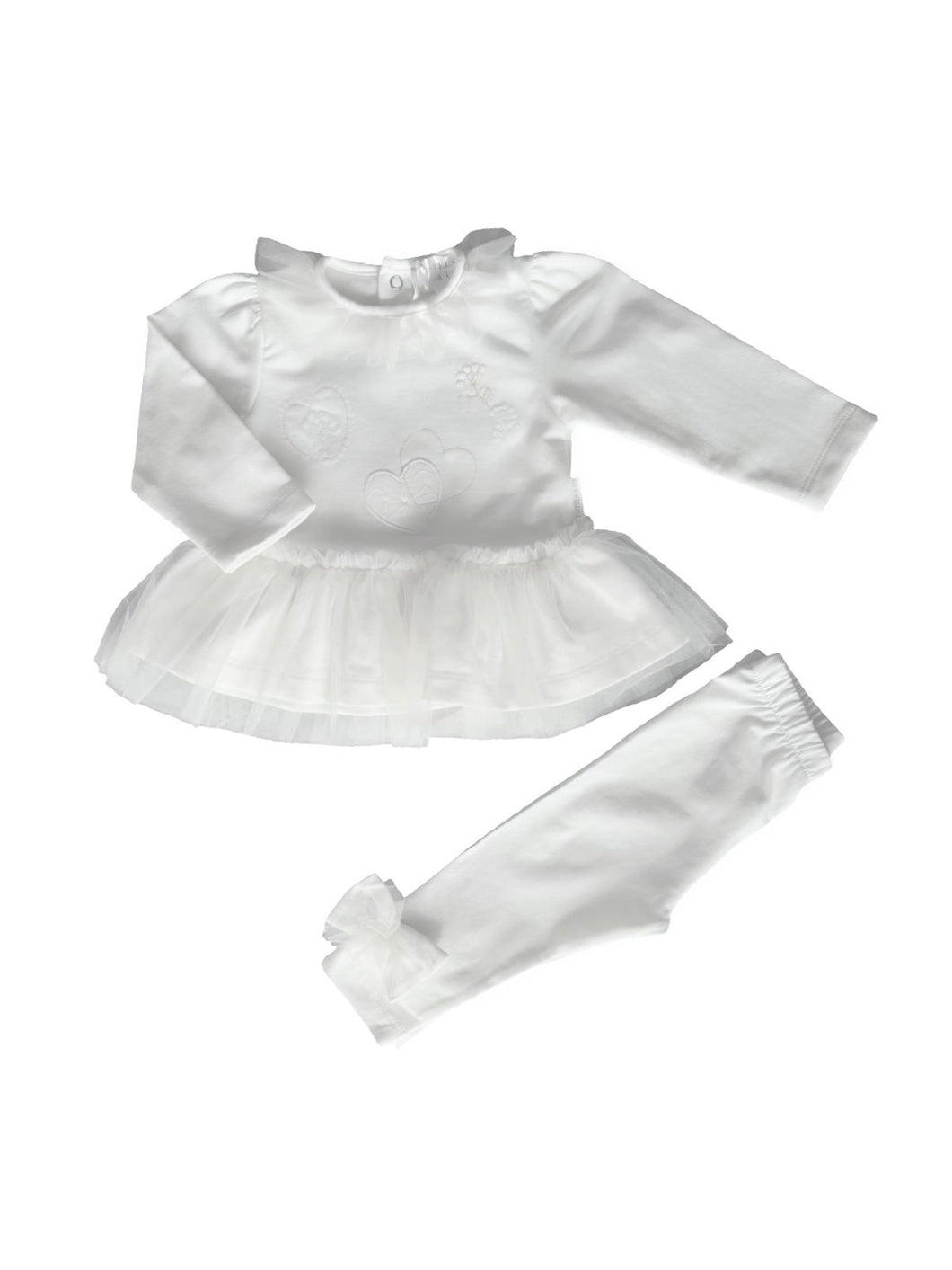 Girls Ivory Cotton Tulle Leggings Set