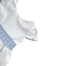 Load image into Gallery viewer, Girls White Dress with Navy Trims - Char-le-maine | Luxury Baby &amp; Children's Wear