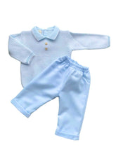 Load image into Gallery viewer, Boys Blue &amp; White Trouser Set