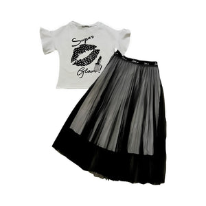 Girls Tulle Pleated Skirt and Top - Char-le-maine | Luxury Baby & Children's Wear
