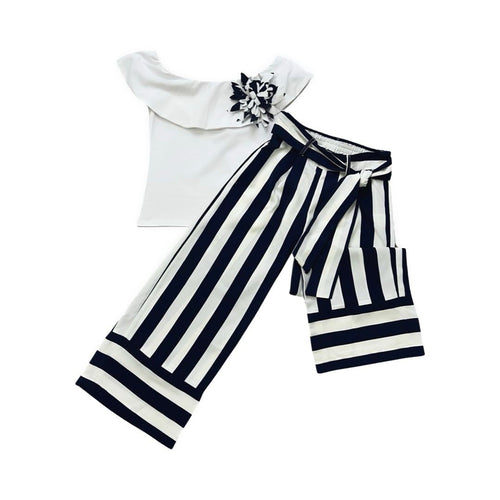 Girls Wide Leg Trousers Set - Char-le-maine | Luxury Baby & Children's Wear