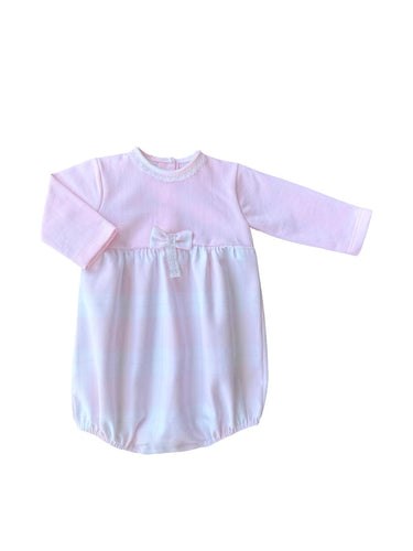 Girls Pink Checked Romper