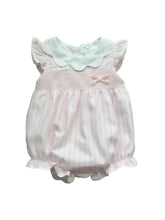 Load image into Gallery viewer, Baby Girls Pink &amp; White Striped Romper