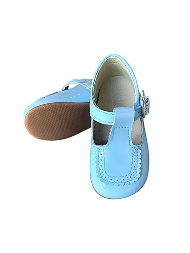 Blue Patent  T-bar Shoe