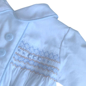 Boys Blue & White Smocked suit