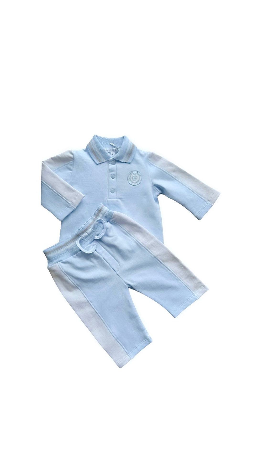 Boys Blue & Cream Trouser set