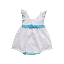 Load image into Gallery viewer, Girls Turquoise &amp; White Top &amp; Short Set - Char-le-maine | Luxury Baby &amp; Children's Wear