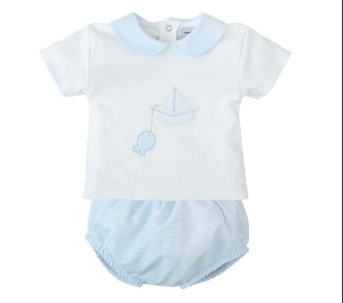 Blue and White Short Set