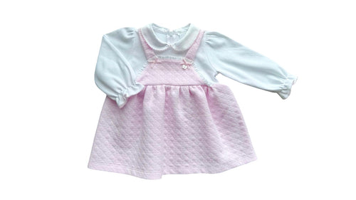 Girls Pink & White Comono Dress