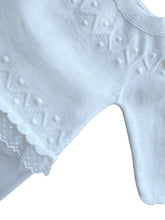 Load image into Gallery viewer, Girls White Knitted Babysuit &amp; Hat Set
