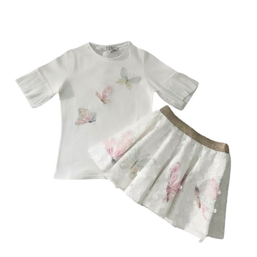 Girls Ivory Skirt Set - Char-le-maine | Luxury Baby & Children's Wear