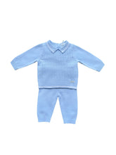 Load image into Gallery viewer, Pale Blue Knitted Trouser Set