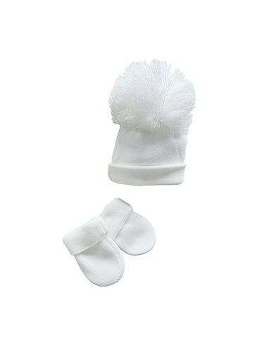 White Hat & Mitten Set