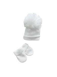 White Hat & Mitten Set