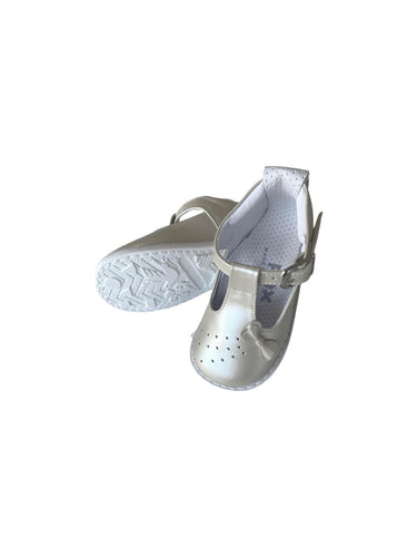 Girls Champagne Leather Shoe