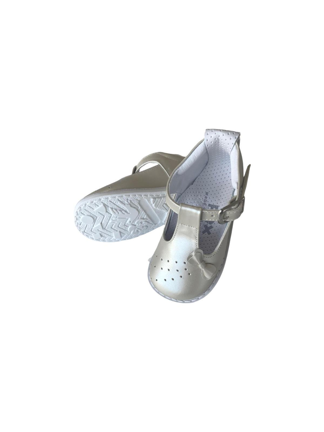 Girls Champagne Leather Shoe