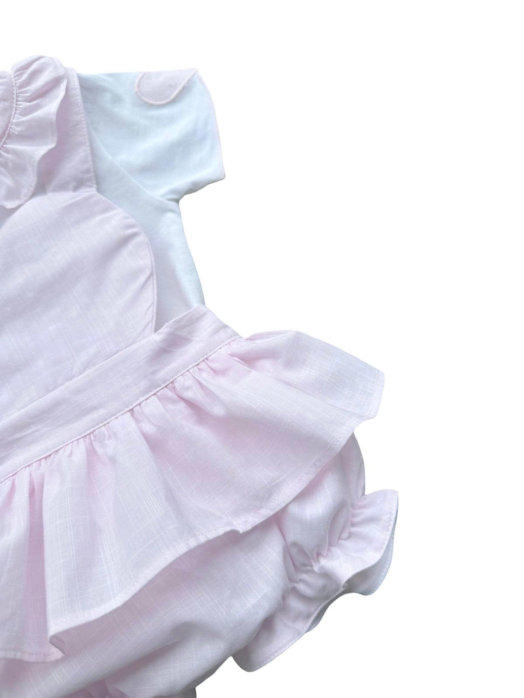 Girls Pink Cotton Dungaree Set