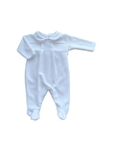 Load image into Gallery viewer, White Velour Babygrow