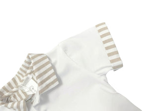 Boys Beige and White Short Set