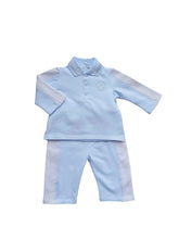 Load image into Gallery viewer, Boys Blue &amp; Cream Trouser set