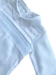 Boys White & Blue Shorts Set