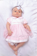 Load image into Gallery viewer, Girls Pink Striped Cotton Dress Set