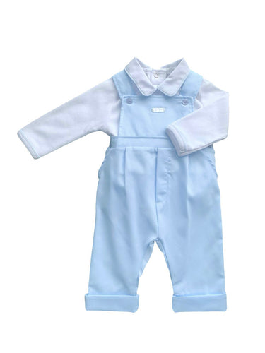 Baby Boys Blue Cotton Dungaree Set