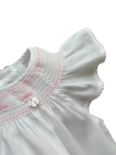 Load image into Gallery viewer, Baby Girls White Hand Smocked Romper - Char-le-maine | Luxury Baby &amp; Children's Wear