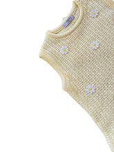 Load image into Gallery viewer, Girls Yellow Cotton Knit Top &amp; Blue Marl Shorts with Daisy Appliqués - Char-le-maine | Luxury Baby &amp; Children's Wear