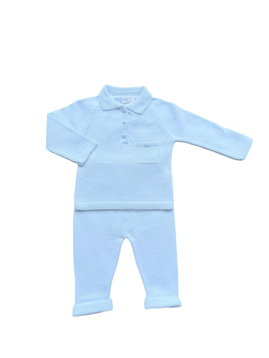 Boys Blue Knitted Trouser Set