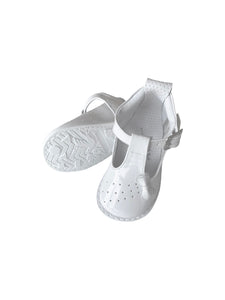 Girls White Patent T-Bar Shoe