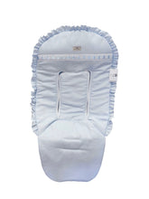 Load image into Gallery viewer, Blue Pique Pram Liner - Char-le-maine | Luxury Baby &amp; Children's Wear