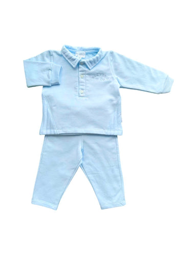 Boys Blue Cotton Trouser Set