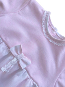 Girls Pink Checked Romper