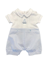 Load image into Gallery viewer, Baby Boys Blue And White Check Romper