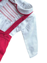 Load image into Gallery viewer, Boys Red Dungaree Set