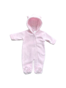 Teddy Fleece Blue Hooded Pram suit