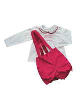 Load image into Gallery viewer, Boys Red Dungaree Set