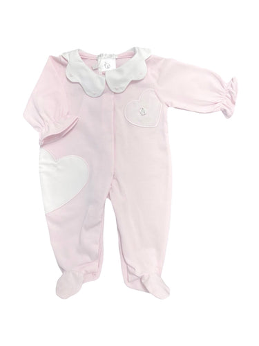 Girls Pink Cotton Babysuit