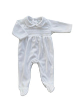 Load image into Gallery viewer, White Velour Babygrow - Char-le-maine | Luxury Baby &amp; Children's Wear