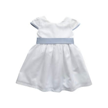Load image into Gallery viewer, Girls White Dress with Navy Trims - Char-le-maine | Luxury Baby &amp; Children's Wear