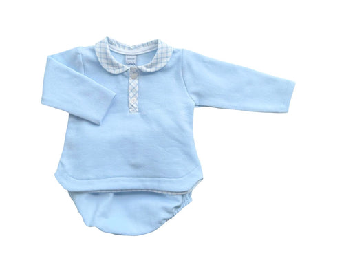 Baby Boys Pale Blue Cotton Shorts Set