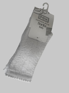 2 Pack White Cotton Socks