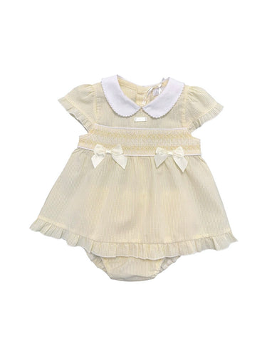 baby Girls Lemon and White Dress Set